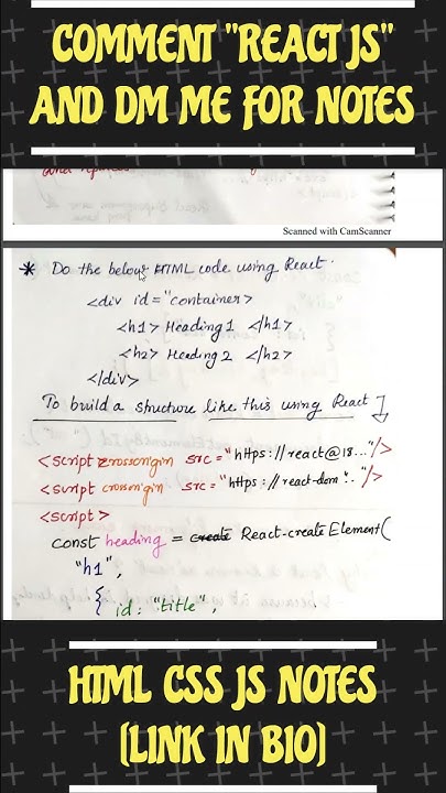 REACT.JS NOTES FREE AVAILABLE. COMMENT 