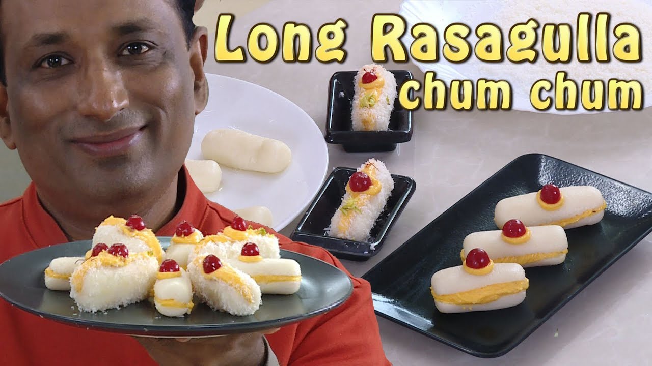 Long Rasgulla with Malai - How to make Cham Cham - How to Make Chenna Rasgulla | Vahchef - VahRehVah