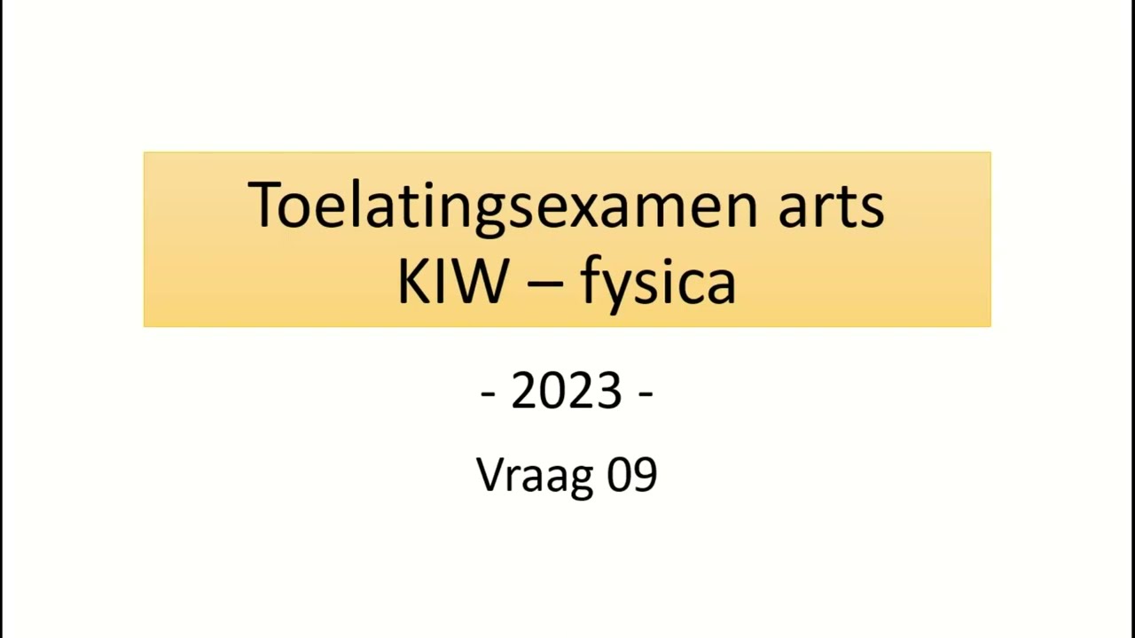 Toelatingsexamen arts 2023 - Fysica vraag 09 (cirkelbeweging / ECB - centripetale kracht)