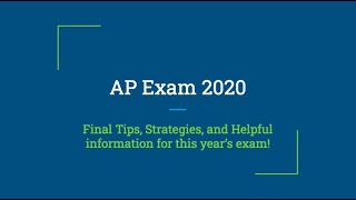 AP Chemistry 2020: Final Tips, Strategies, and Helpful information