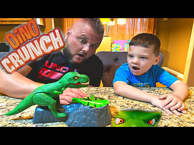 Caleb PLAYS DINO CRUNCH Family Fun Game For Kids with Daddy