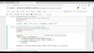 dictionary methods in python-update(),remove(),del,clear()