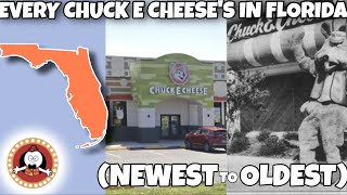 Every Chuck E Cheese's Location Opened in Florida (Newest to Oldest)