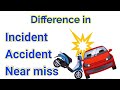 What is incident in Hindi / difference in incident, accident and near miss #manishsafety