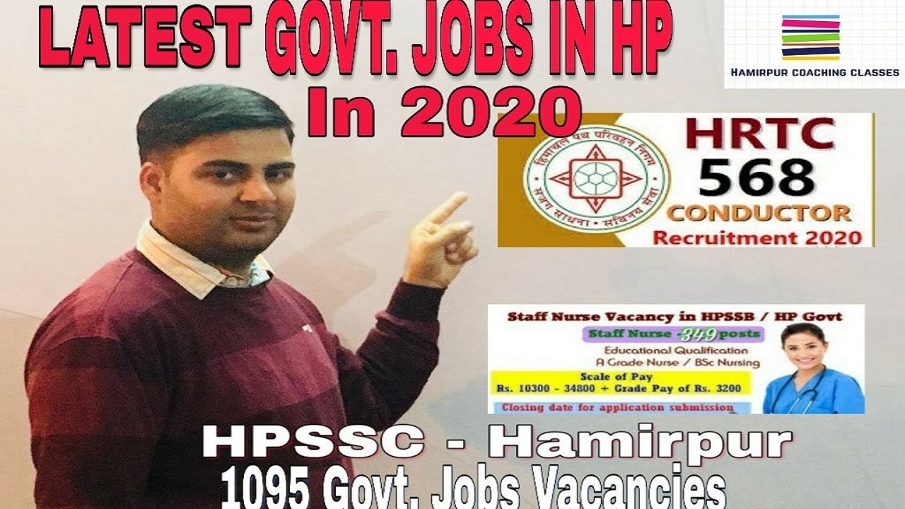 HPSSC vacancies by Jan 2020 (1100 jobs) | Mainly Vacancies for HRTC Conductor & Staff Nurses