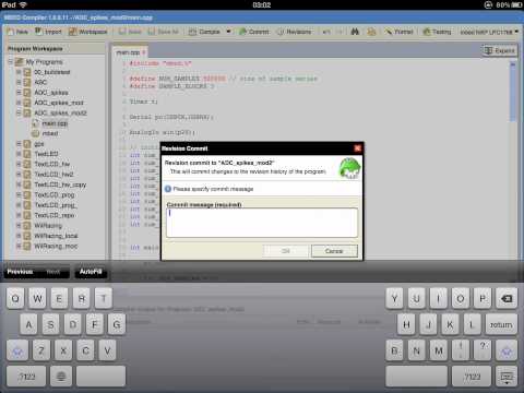 The mbed Compiler on Touch Device