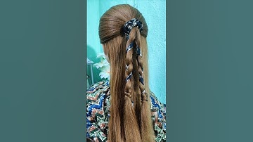 try this easy hairstyle with scrunchies🌷 #hairstyle #shortvideo #shorts #trending #scrunchies #viral