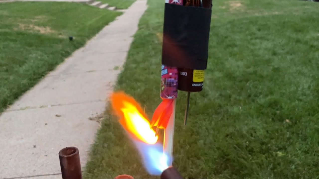 Whistler attached to a salute rocket - YouTube