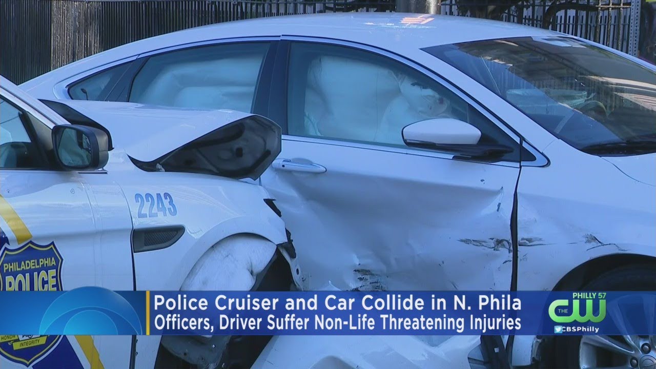 2 Philadelphia Police Officers, Civilian Injured In Crash - YouTube