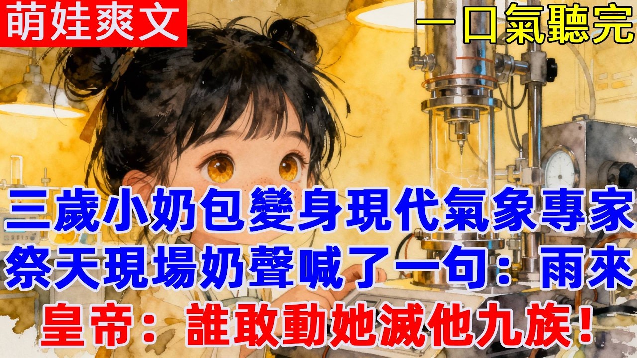 現代氣象專家穿越成三歲萌娃，祭天大典要把萌娃祭天求雨？她奶聲喊了一句：雨來！萬頃大雨傾盆，皇帝當場下旨：誰動她朕滅誰九族！#萌娃 #爽文 #萌娃爽文#完結小說#古言 #穿越