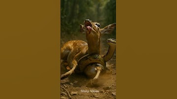 "Giant Python Attacks Deer 🐍🦌😱 Saved by Brave Rescue Team!"#shorts #viralshorts #deer #python