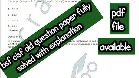 BSF CISF old question paper fully solved with explanation | especially for  BSF CISF