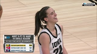 🚨 Caitlin Clark BREAKS Steph Curry's NCAA 3pt RECORD | B1G Tournament #2 Iowa Hawkeyes vs Penn State