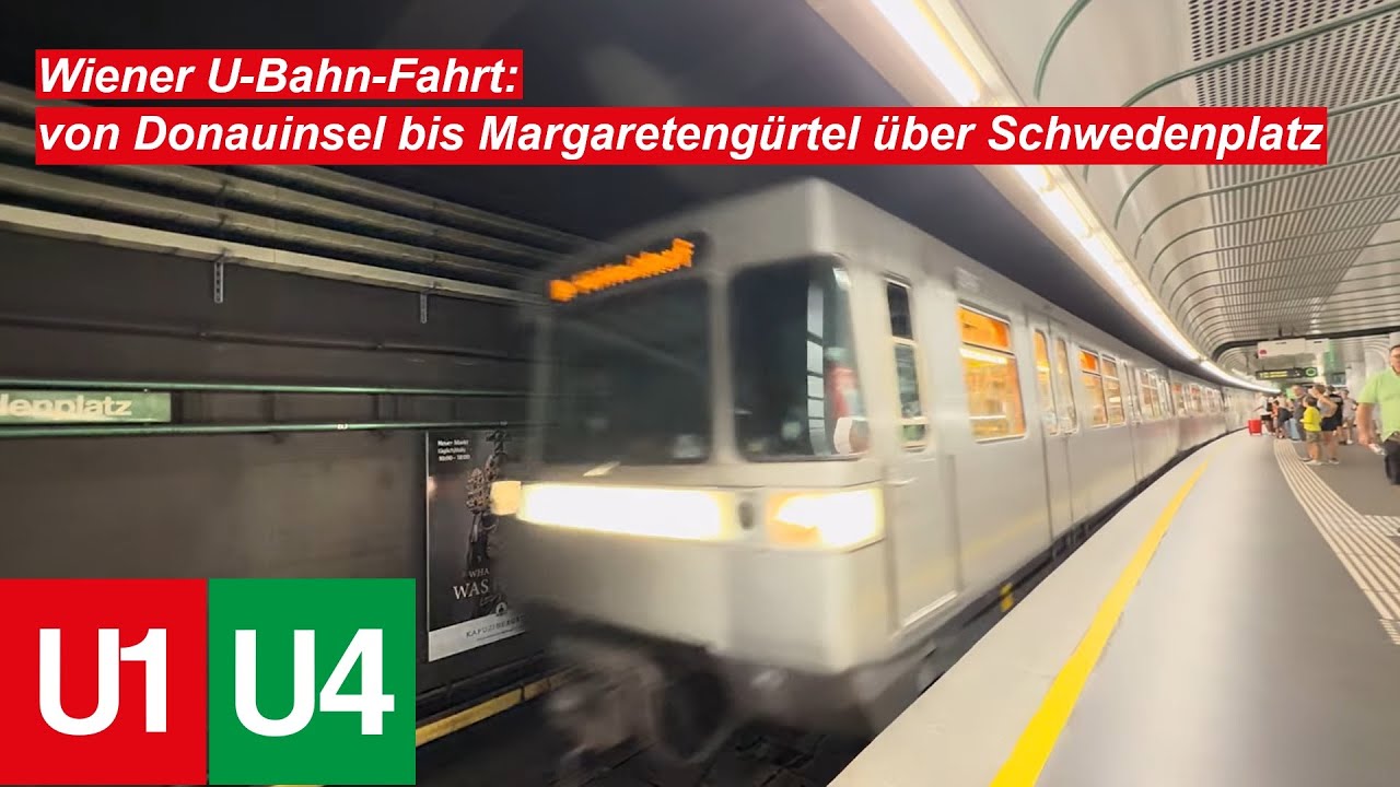 Wiener U-Bahn-Fahrt: von Donauinsel bis Margaretengürtel über Schwedenplatz