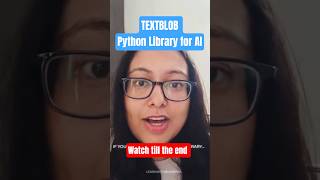 Python Beginners Are Missing This AI Library 😳 | TextBlob - NLP #ai #viral #shorts