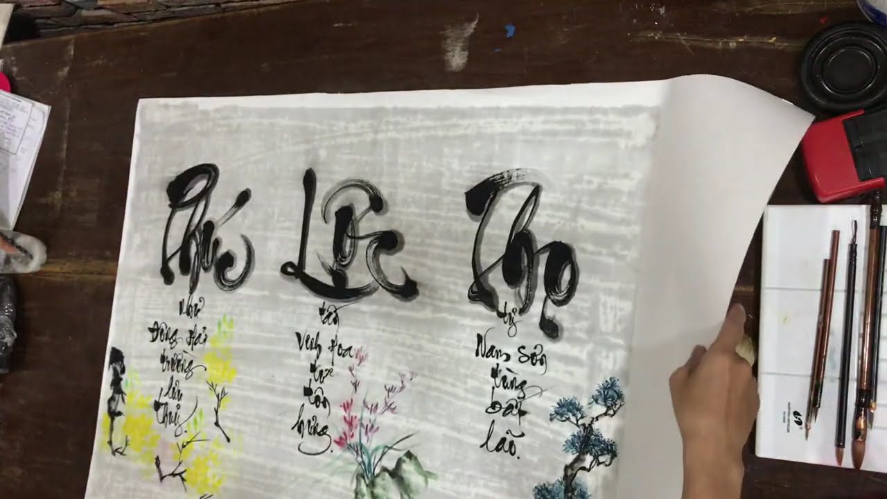 Cách bồi tranh thư pháp