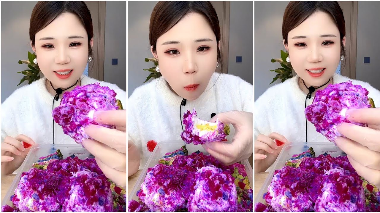 ASMR ICE EATING with MATCHA and MILK POWDER