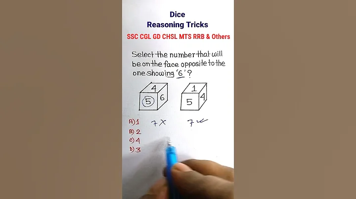 Dice | Dice Reasoning for SSC CGL GD CHSL Exams| Reasoning Classes by Tumi Jitbe || #shorts