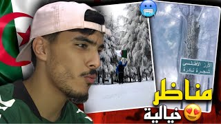 ردة فعل مغربي على الثلوج فالجزائر مناظر خرافية 😍❄️ 