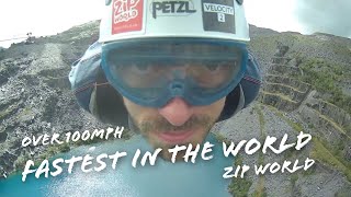 Over 100mph on WORLDS FASTEST Zip Wire!! Velocity at ZIP WORLD Penrhyn Quarry - Our Reaction!