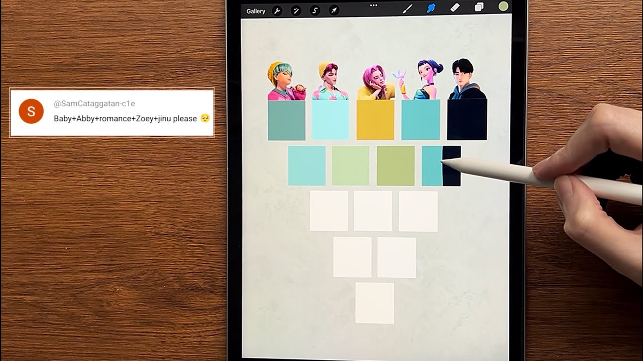 Digital Color Mixing in Procreate Inspired by K-pop Demon Hunters # 