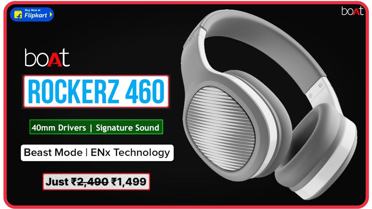 Boat Rockerz 460 Headphones🔥40mm Driver Iconic Bass ENx