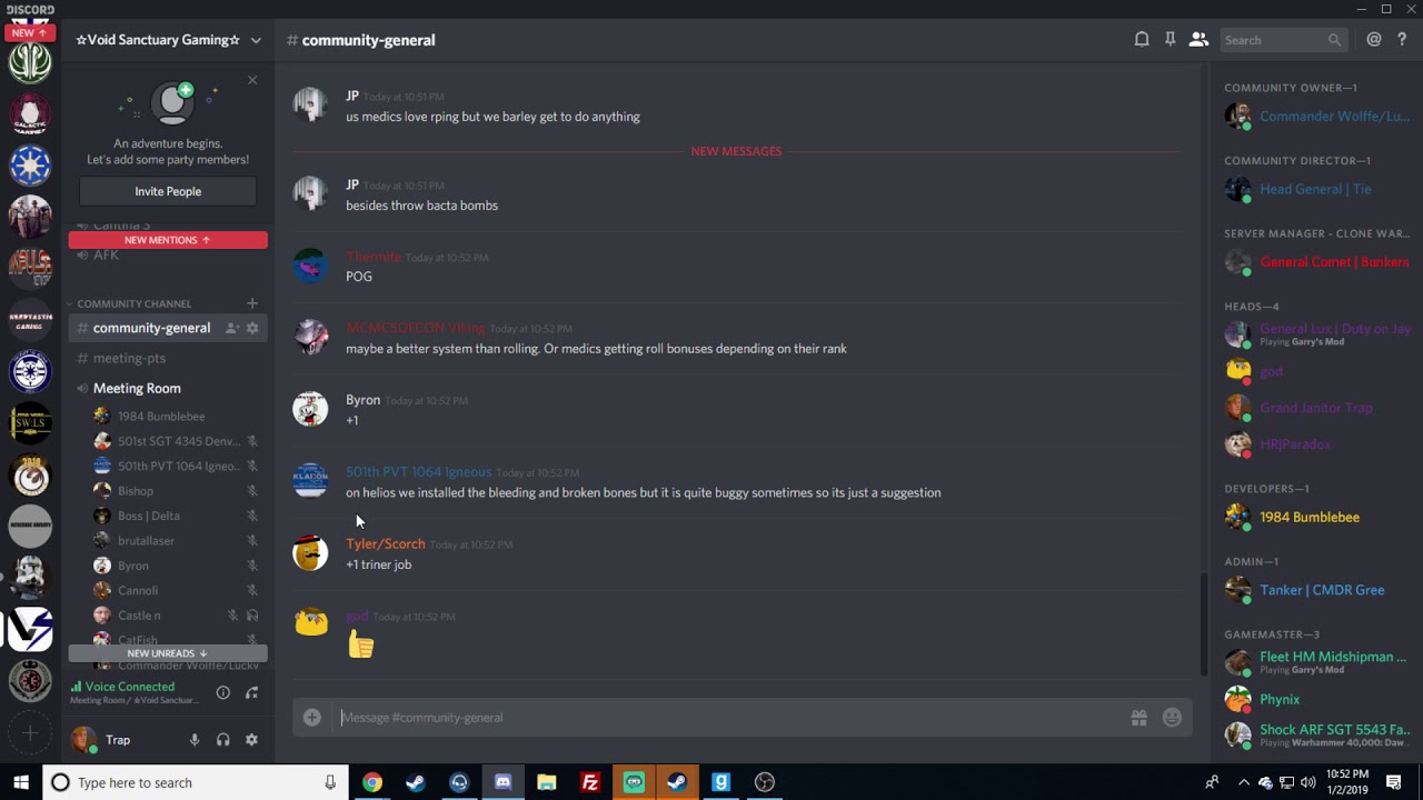 VSG Community meeting 1/3/2019
