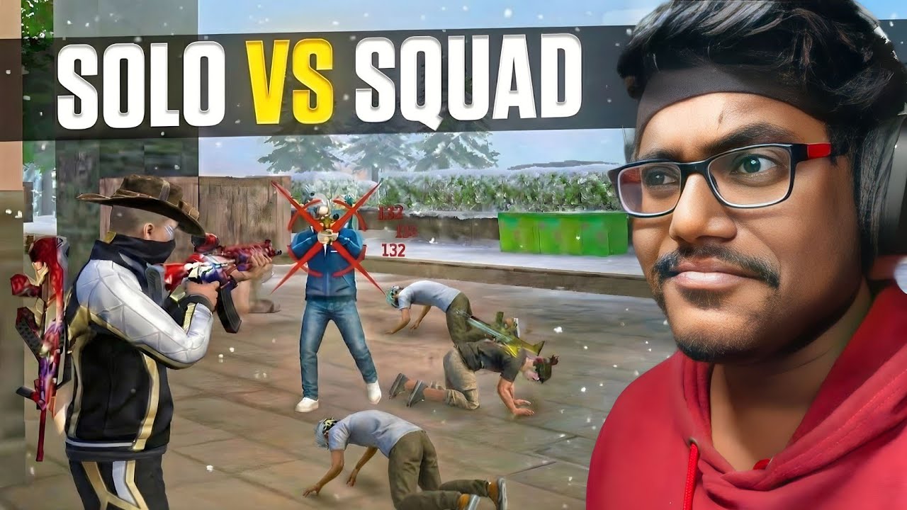 EPIC FREE FIRE GAMEPLAY SOLO VS SQUAD BR AND CS CHALLENGE