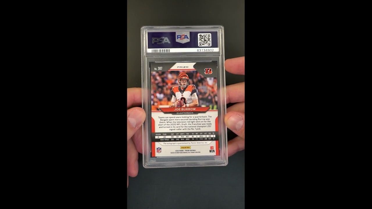 2020 Panini Prizm Gold Vinyl Joe Burrow ROOKIE AUTO DNA 9 /5 