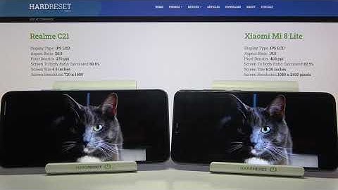 Display Comparison REALME C21 vs XIAOMI Mi 8 Lite – Display Quality Test Head-to-Head