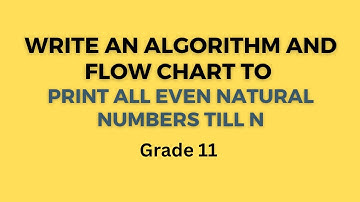 Write an algorithm and a flow chart to print all, even natural numbers till n | Exotic Academy