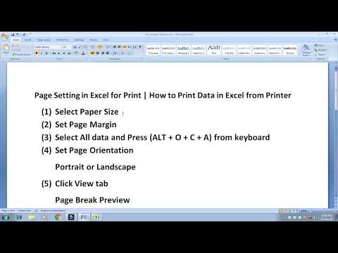 Page Setting in