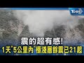 震的超有感! 1天「5公里內」極淺層餘震已21起｜TVBS新聞