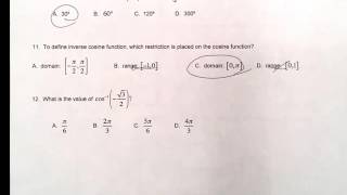 Pre calc review Unit 3 test