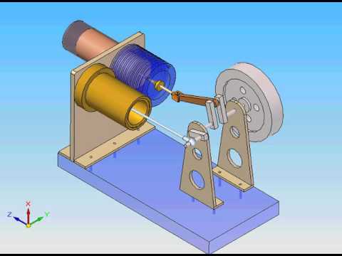 Gamma Stirling Engine Assembly - YouTube