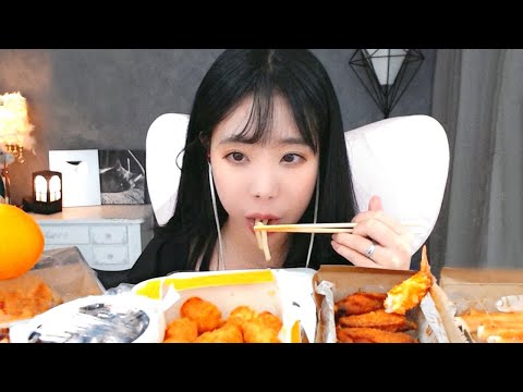 밤 10시에 보면 큰일나는 <strong>영상</strong> (새우튀김, 버팔로윙, 와플, 감자튀김, 우동, <strong>귤</strong>  mukbang ASMR)
