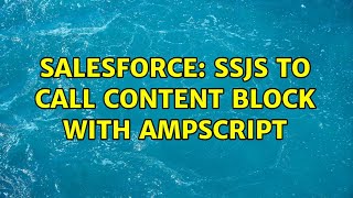 Salesforce: SSJS to call Content Block with AMPscript
