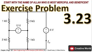 Chapter 3 Exercise problem 3.23 Solution | Super Node Analysis| Linear Circuit Analysis