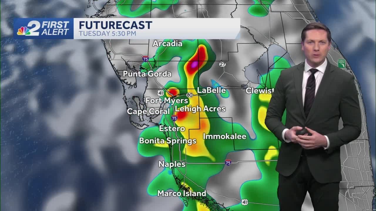 Sunshine and scattered storms in Southwest Florida on Tuesday - YouTube