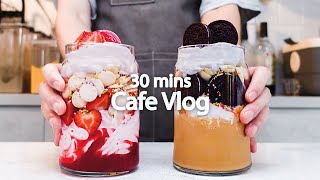 🎶🤗신메뉴-30분 카페 브이로그 모음🤗🎶30mins Cafe Vlog/카페브이로그/Cafe Vlog/ASMR/Tasty Coffee#134