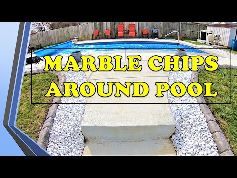 Video: POOL LANDSCAPING USING MARBLE CHIPS