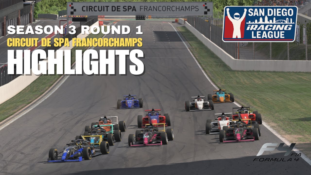 San Diego iRacing League: Season 3 FIA F4 | Race 1 Highlights - Spa Francorchamps