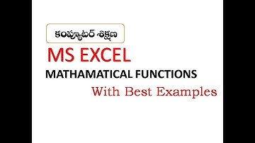 MS Excel functions|Microsoft Excel in Telugu|Mathematical functions in MS Excel