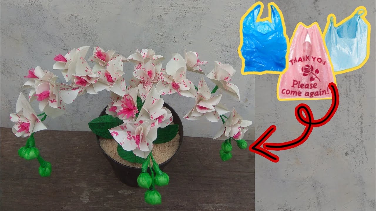  Cara membuat bunga anggrek dari plastik  kresek YouTube