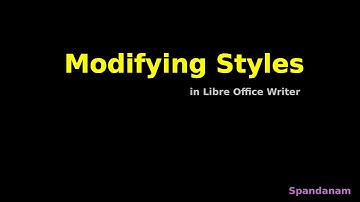 Modifying Styles in Libre Office Writer
