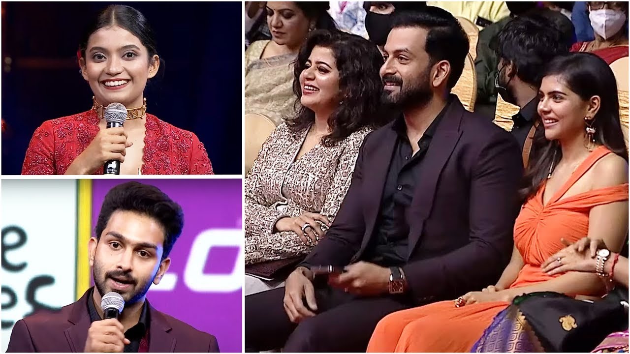 Prithviraj Sukumaran Enjoying Anna Ben & Sarjano Khalid's Super Exciting Winning Speeches.