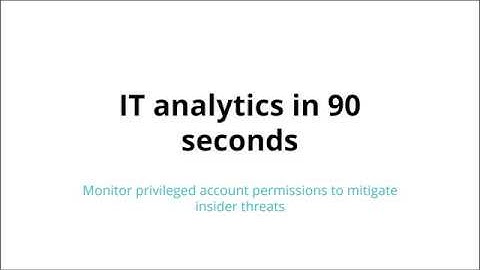 IT analytics in 90 seconds: Monitor privileged account permissions to mitigate insider threats