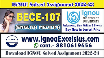BECE-107 2021-22 ENGLISH ON YOUTUBE IGNOU HANDWRITTEN Assignment bece107 LATEST IGNOU assignment