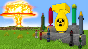 Using MORE ROCKETS AND NUKES MOD in Minecraft (21+ EXPLOSIVES and MISSILES)