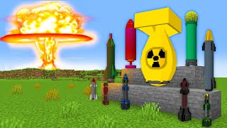 Using MORE ROCKETS AND NUKES MOD in Minecraft (21+ EXPLOSIVES and MISSILES) screenshot 4